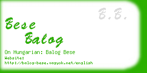 bese balog business card